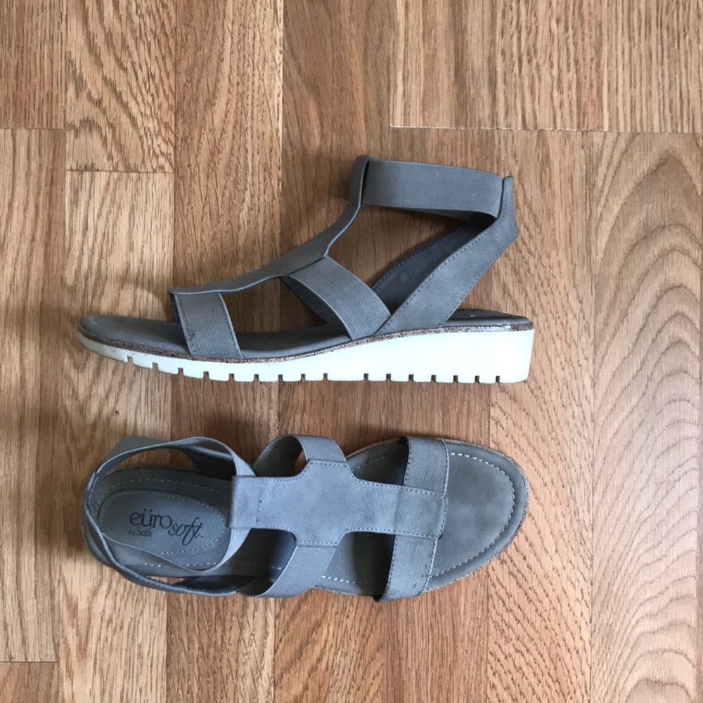 Euro soft 8.5 gray sandals
